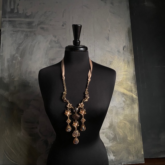 NWT - Badgley Mischka Gold Statement Necklace - Picture 5 of 8